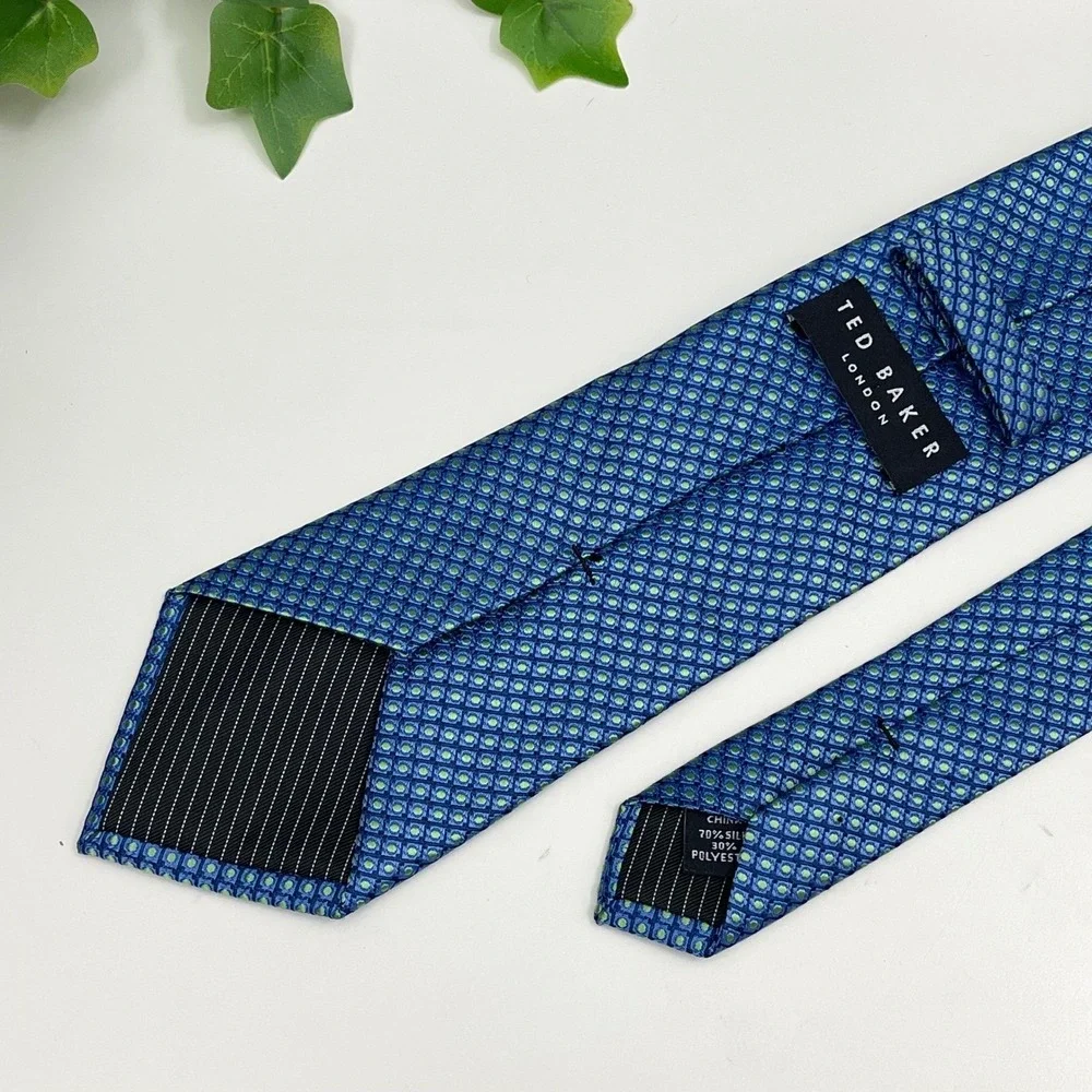 New Ted Baker London Neat Dot Silk Blend Tie in Blue